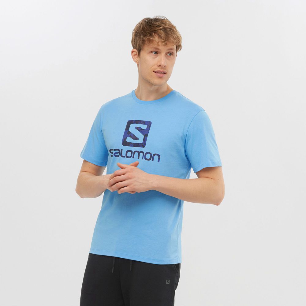 Salomon Israel OUTLIFE LOGO - Mens T shirts - Blue (DMRO-21938)